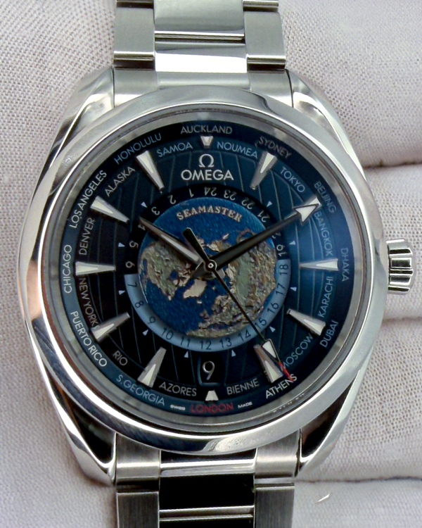 2024 Omega Seamaster Aqua Terra 150M Worldtimer 43MM Blue Dial Steel Bracelet (220.10.43.22.03.001)