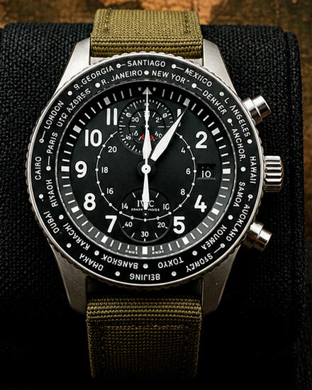 2019 IWC Schaffhausen Pilot 46MM Black Dial Textile Strap (IW395001)