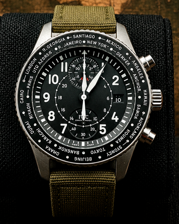 2019 IWC Schaffhausen Pilot 46MM Black Dial Textile Strap (IW395001)