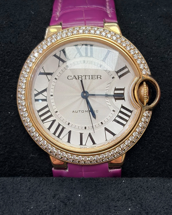 Cartier Ballon Bleu 36MM White Dial Leather Strap (W6900356)