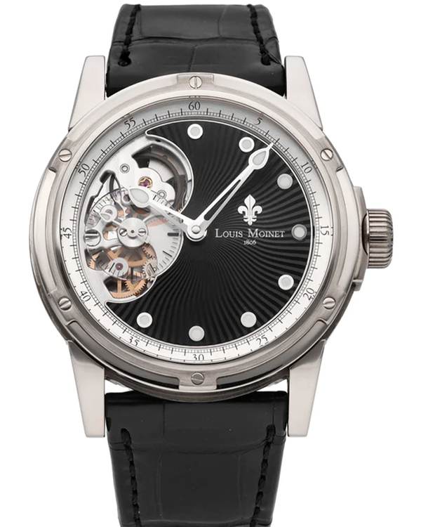 Louis Moinet Mecanograph L. E. 44MM Black Dial Leather Strap (LM-41.70.50A)