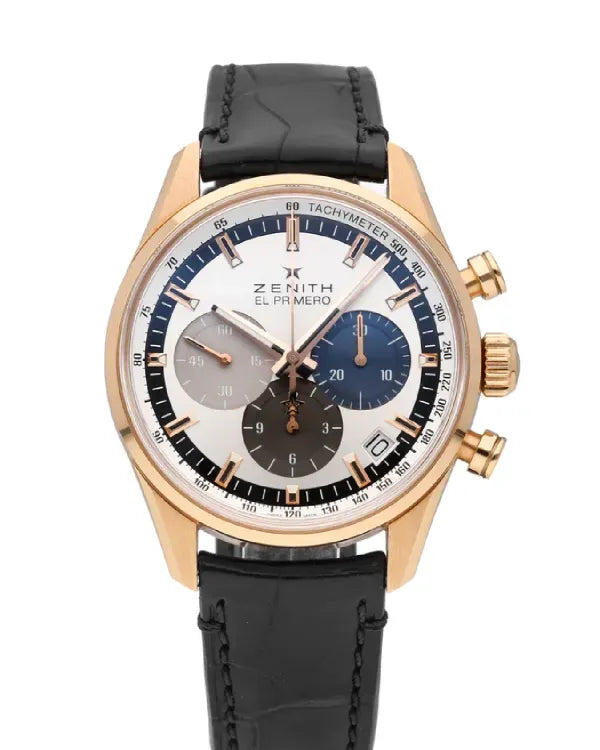 Zenith El Primero 38MM White Dial Leather Strap (18.2150.400)
