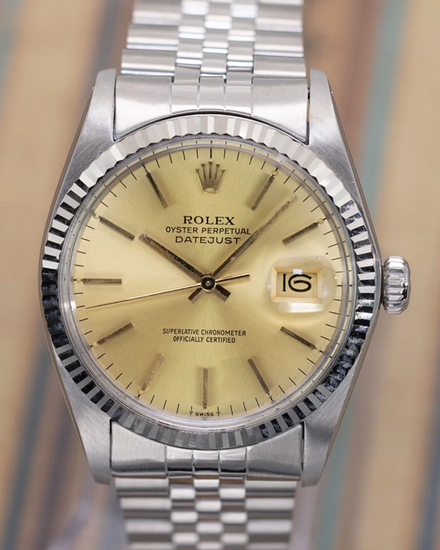 1984 (8.2 Mil. Serial) Rolex Datejust 36MM Champagne Dial Jubilee Bracelet (16014)