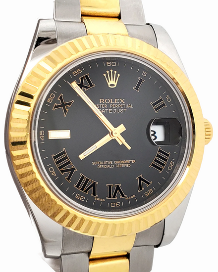2021 Rolex Datejust II 41MM Black Dial Two-Tone Oyster Bracelet (116333)