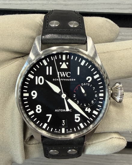2026 IWC Schaffhausen Pilot 46MM Black Dial Leather Strap (IW501001)