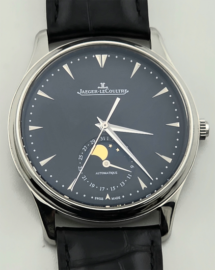 2019 Jaeger-LeCoultre Master Ultra Thin Moon 39MM Black Dial Leather Strap (Q1368470)