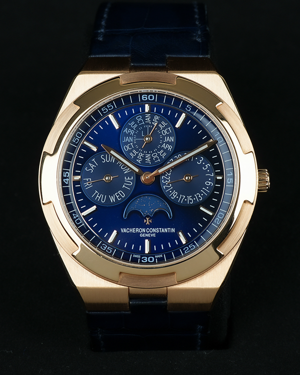 2021 Vacheron Constantin Overseas Perpetual Calendar Ultra-Thin 41.5MM Blue Dial Leather Strap (4300V/000R-B509)
