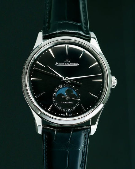2025 Jaeger-LeCoultre Master Ultra Thin Moon 39MM Black Dial Leather Strap (Q1368471)