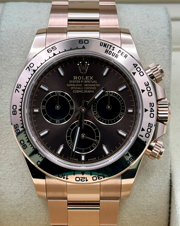 2026 Rolex Cosmograph Daytona 40MM Chocolate Dial Rose Gold Oyster Bracelet (126505)