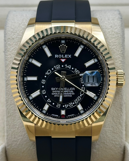 2022 Rolex Sky-Dweller 42MM Black Dial Oysterflex Strap (326238)