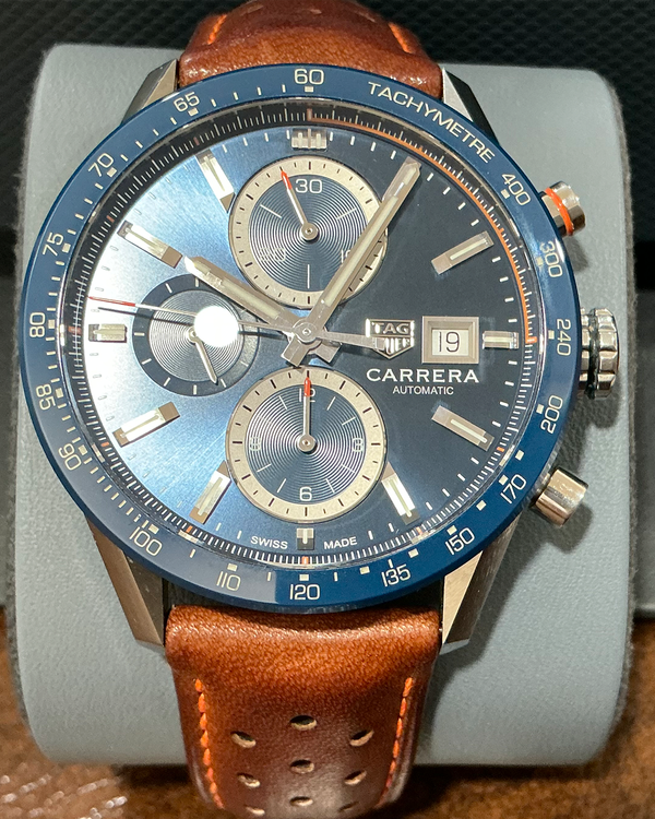 Tag Heuer Carrera Calibre 16 41MM Blue Dial Leather Strap (CBM2112.FC6455)