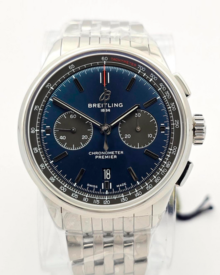 Breitling Premier B01 Chronograph 42MM Blue Dial Steel Bracelet (AB0118A61C1A1)