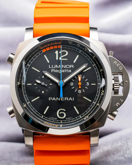 Panerai Luminor 1950 Regatta 3 Days Chrono Flyback 47MM Black Dial Rubber Strap (PAM00526)