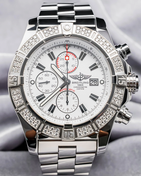 Breitling Super Avenger 48.5MM White Dial Steel Bracelet (A1337053/A660)