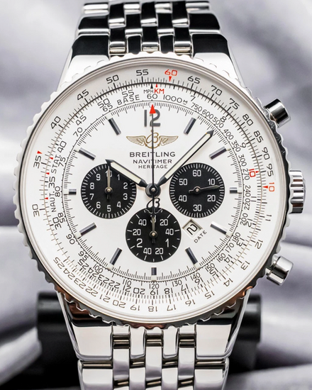 Breitling Navitimer Heritage "Panda" 43MM White Dial Steel Bracelet (A35340)