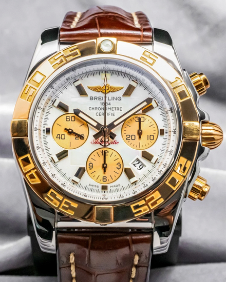 Breitling Chronomat 44MM Mother of Pearl Dial Leather Strap (CB011012/A697)