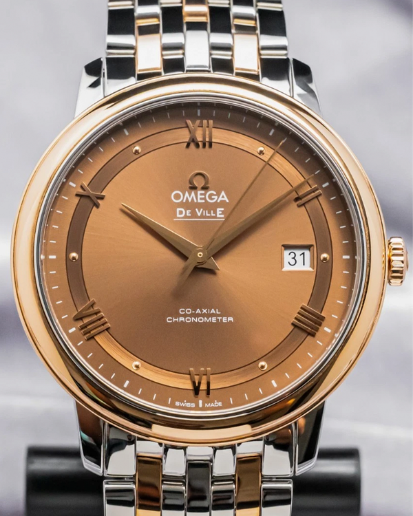 Omega De Ville Prestige 39.5MM Brown Dial Two-Tone Bracelet (424.20.40.20.13.001)