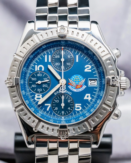 2004 Breitling Blackbird Blue Impulse L.E. 40MM Blue Dial Steel Bracelet (A13353)