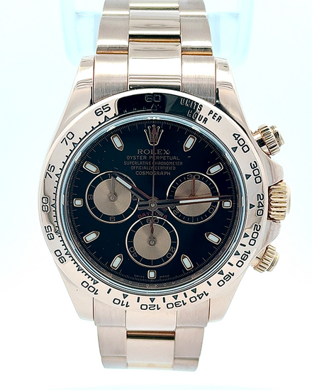 Rolex Cosmograph Daytona 40MM Black Dial Rose Gold Oyster Bracelet (116505)