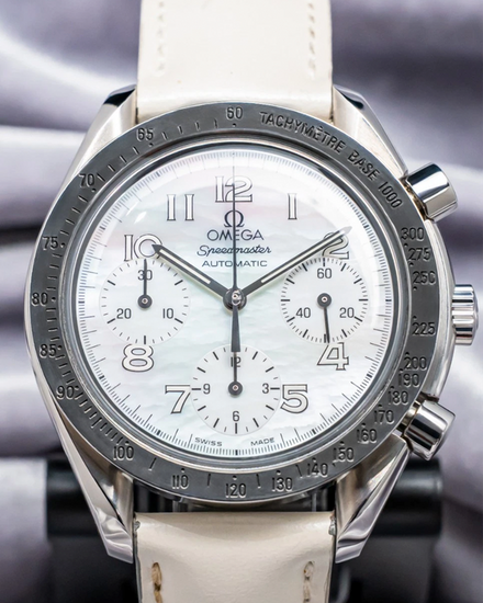 Omega Speedmaster 39MM Mother of Pearl Dial Leather Strap (3834.70.36)