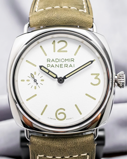2026 Panerai Radiomir Officine 45MM White Dial Leather Strap (PAM01384)