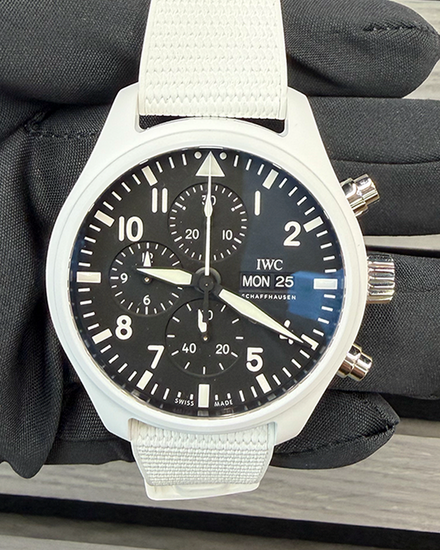 2026 IWC Schaffhausen Pilot Chronograph Top Gun "Lake Tahoe" 44.5MM Black Dial Rubber Strap (IW389105)