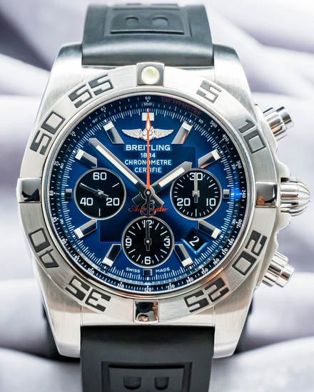 2014 Breitling Chronomat Flying Fish 44MM Blue Dial Rubber Strap (AB011610/C789)
