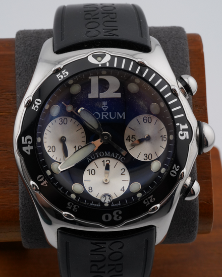 No Reserve - Corum Bubble Chronograph 45MM Black Dial Rubber Strap (285.180.20)