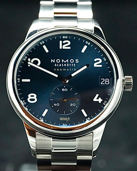 2024 NOMOS Glashutte Club Sport Neomatik Date 42MM Blue Dial Steel Bracelet (782)
