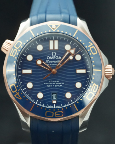 2024 Omega Seamaster Diver 300M 42MM Blue Dial Rubber Strap (210.22.42.20.03.002)