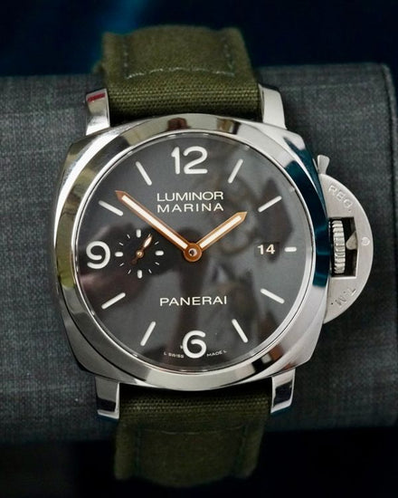 No Reserve - 2017 Panerai Luminor L.E. 44MM Black Dial Textile Strap (PAM00618)
