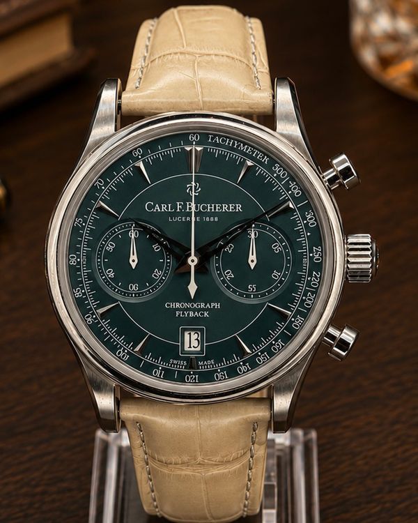 No Reserve - 2024 Carl F. Bucherer Manero Flyback 43MM Blue Dial Leather Strap (00.10919.08.93.01)