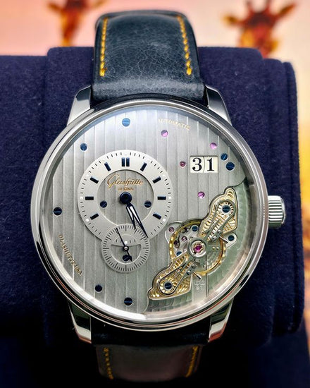 2025 Glashütte Original PanoMaticInverse 42MM Silver Dial Aftermarket Leather Strap (1-91-02-02-02-30)