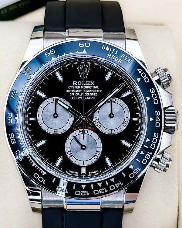 2024 Rolex Cosmograph Daytona 40MM Black Dial Rubber Strap (126519LN)