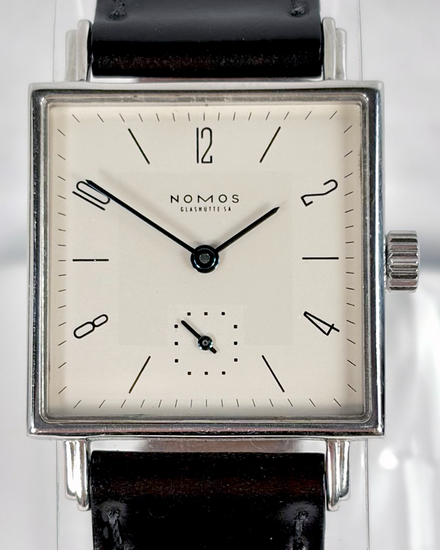 2004 NOMOS Glashutte Tetra 27MM Beige Dial Leather Strap (TET171W1)