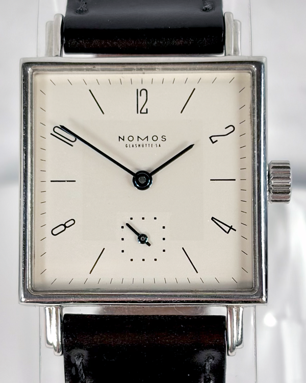 2004 NOMOS Glashutte Tetra 27MM Beige Dial Leather Strap (TET171W1)