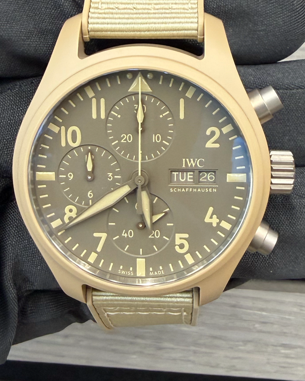 2026 IWC Schaffhausen Pilot Chronograph Top Gun "Mojave Desert" 41MM Brown Dial Rubber Strap (IW389402)
