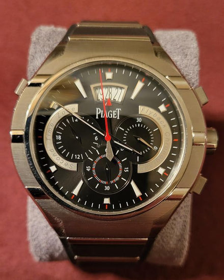 Piaget Polo FortyFive Flyback Chronograph 45MM Black Dial Rubber Strap (G0A34002)