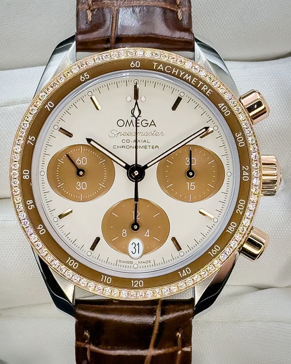 No Reserve - 2024 Omega Speedmaster 38MM Brown Dial Leather Strap (324.28.38.50.02.002)