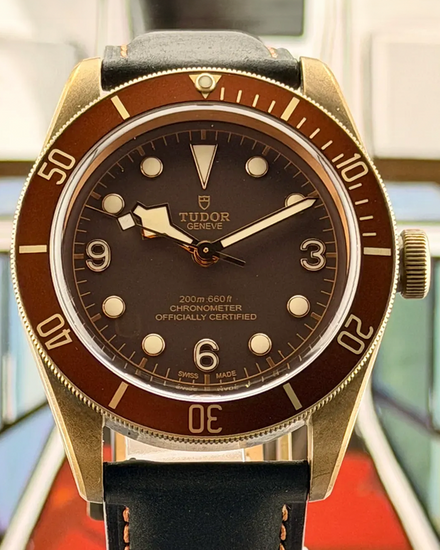 2016 Tudor Black Bay Heritage Bronze 43MM Brown Dial Aftermarket Leather Strap (79250BM)