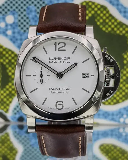 2023 Panerai Luminor Marina Quaranta 40MM White Dial Leather Strap (PAM01271)