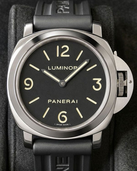 No Reserve - 2011 Panerai Luminor Base 44MM Black Dial Rubber Strap (PAM00112)