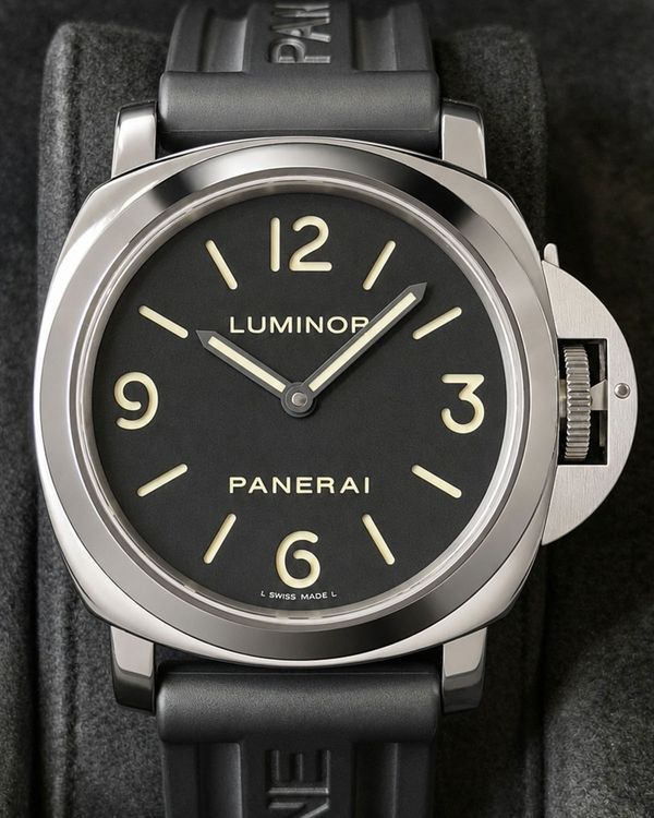 No Reserve - 2011 Panerai Luminor Base 44MM Black Dial Rubber Strap (PAM00112)