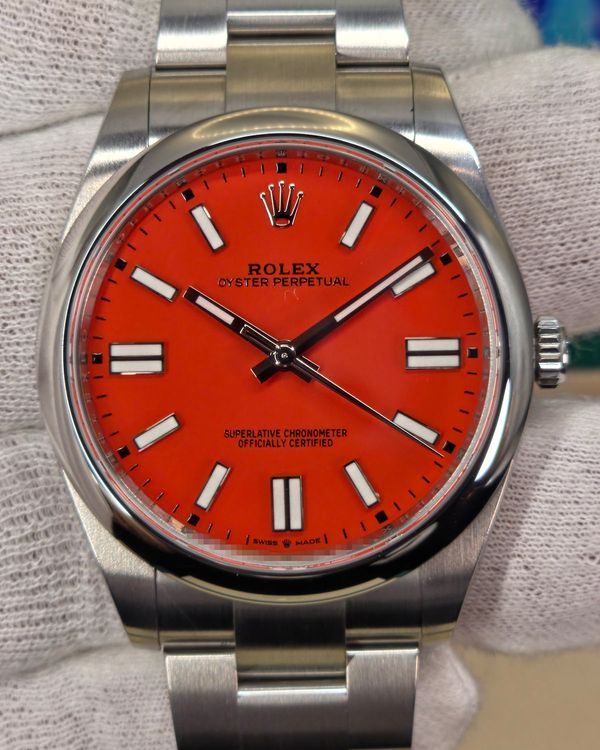 2021 Rolex Oyster Perpetual 41MM Red Dial Oyster Bracelet (124300)