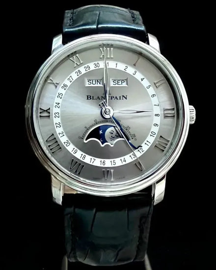 2022 Blancpain Villeret Quantième Complet 40MM Grey Dial Leather Strap (6654-1113-55B)
