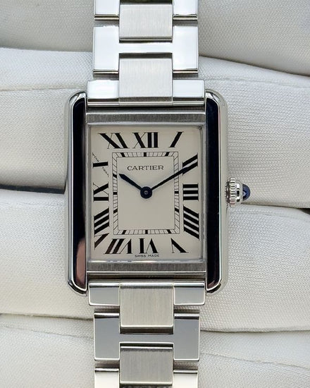No Reserve - 2017 Cartier Tank Solo 24MM White Dial Steel Bracelet (W5200013)