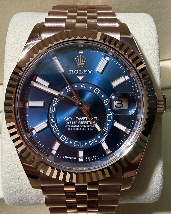 2026 Rolex Sky-Dweller 42MM Blue/Green Dial Rose Gold Jubilee Bracelet (336935)