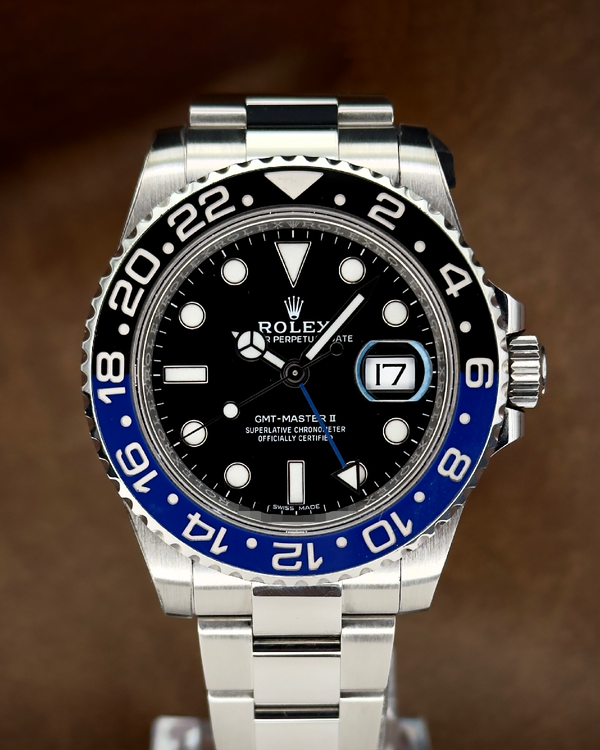 No Reserve - 2017 Rolex GMT-Master II "Batman" 40MM Black Dial Oyster Bracelet (116710BLNR)