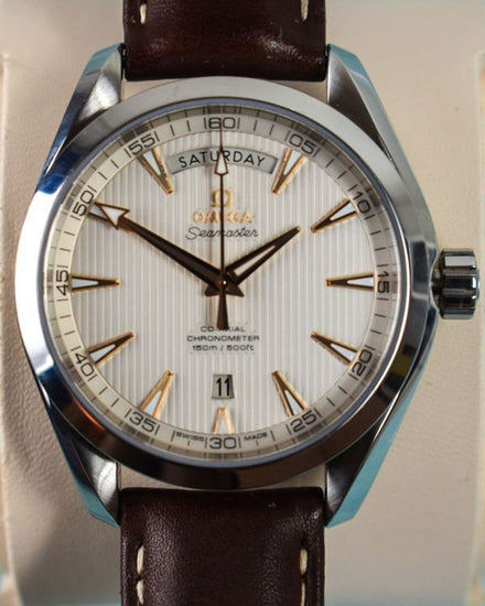 2022 Omega Seamaster Aqua Terra Day-Date 41.5MM Silver Dial Leather Bracelet (231.13.42.22.02.001)