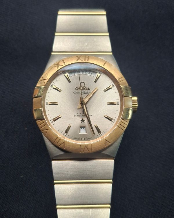 2025 Omega Constellation Day-Date 38MM Silver Dial Two-Tone Bracelet (123.20.38.22.02.002)